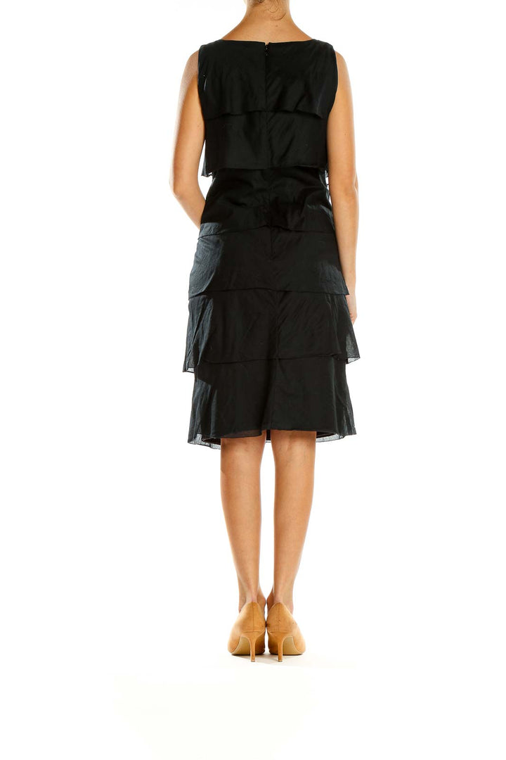 Black Ruffle Tier Fit & Flare Dress