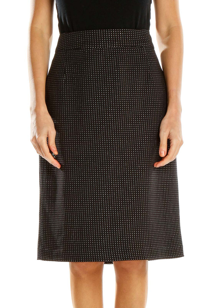 Black Polka Dot Classic Pencil Skirt