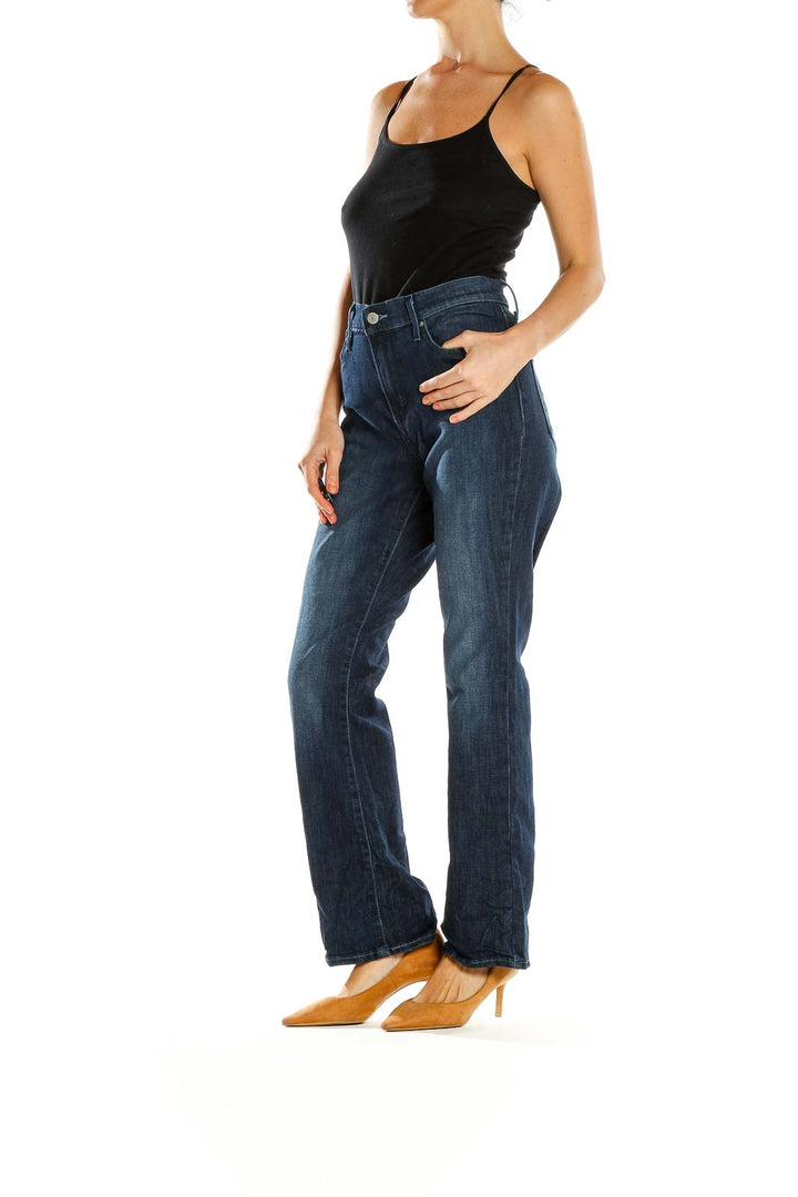 Blue Straight Leg Jeans