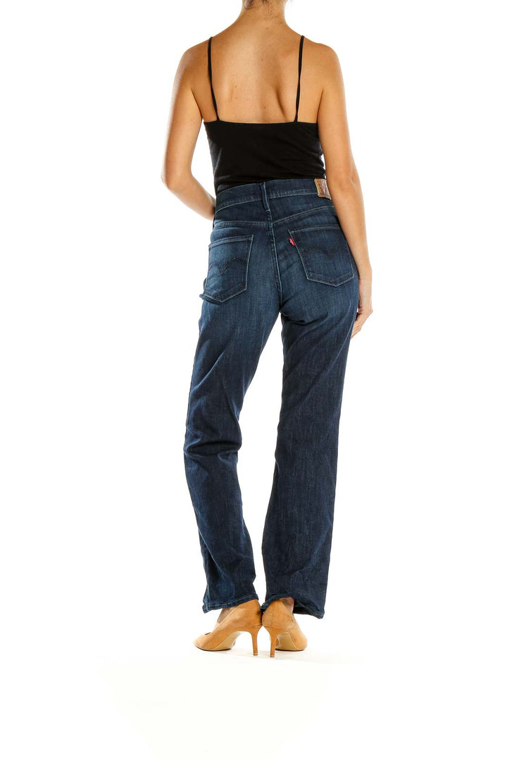 Blue Straight Leg Jeans