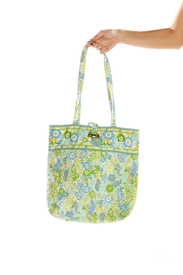 Multicolor Quilted Floral Print Tote Bag