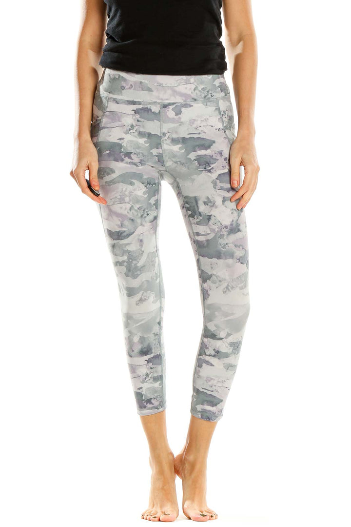 Gray Printed Activewear Leggings