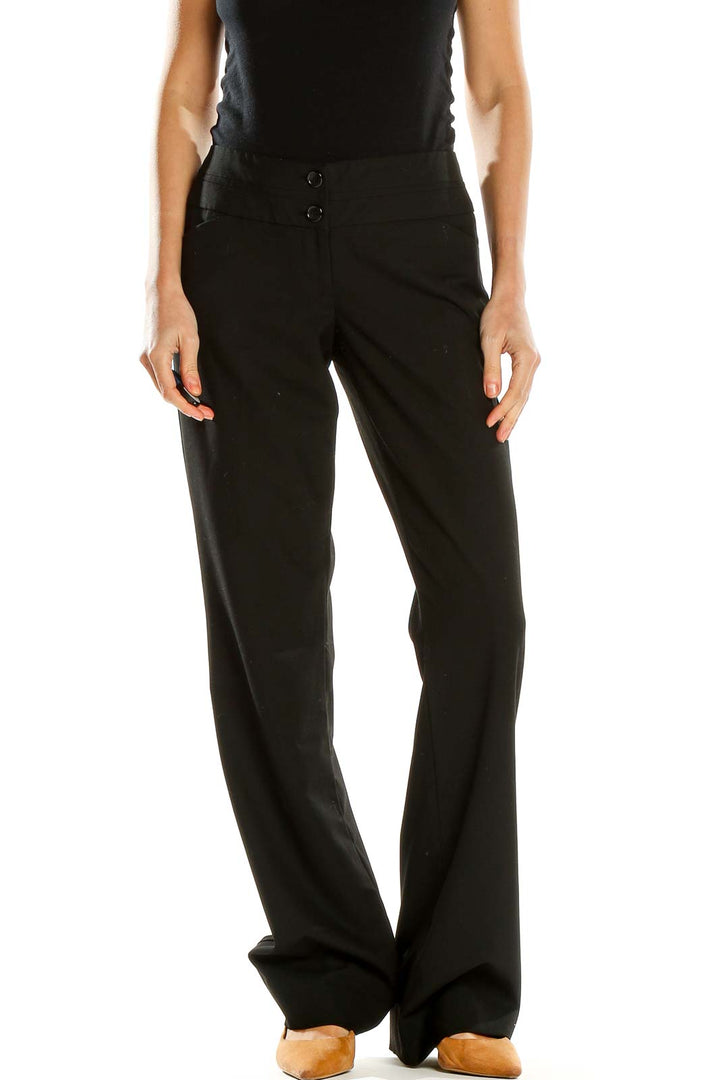 Black Low Waist Wide Leg Trousers