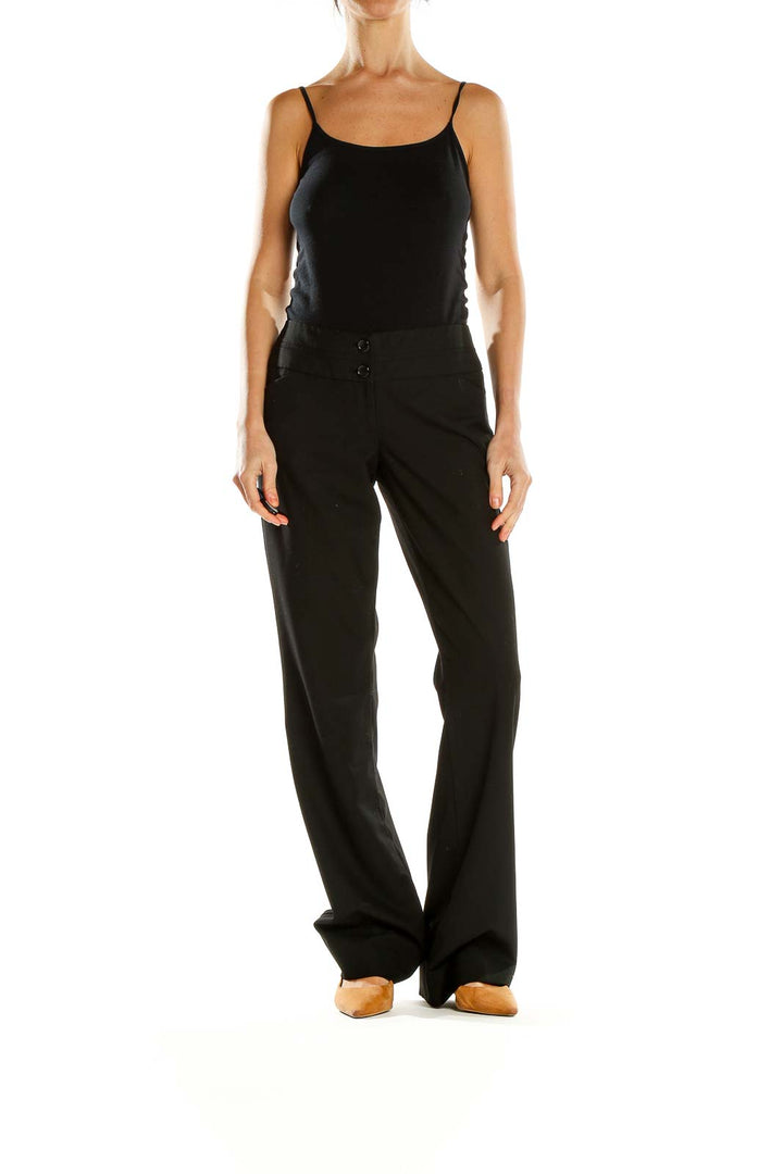 Black Low Waist Wide Leg Trousers