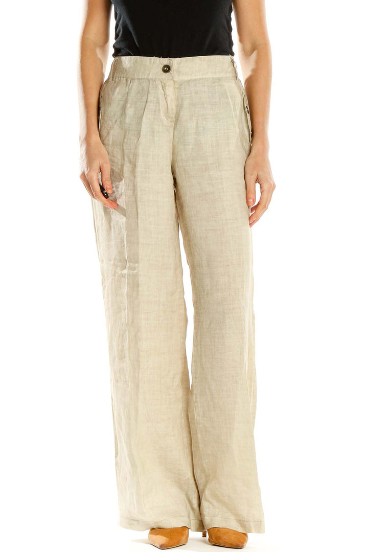 Beige Casual Pants