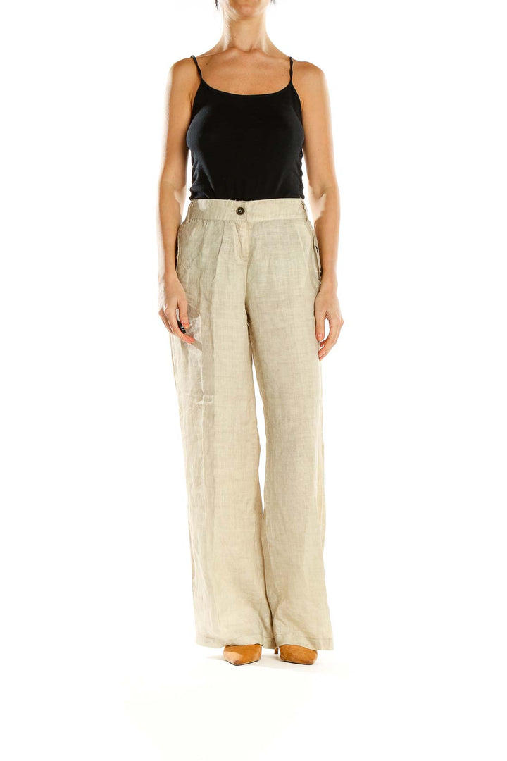 Beige Casual Pants