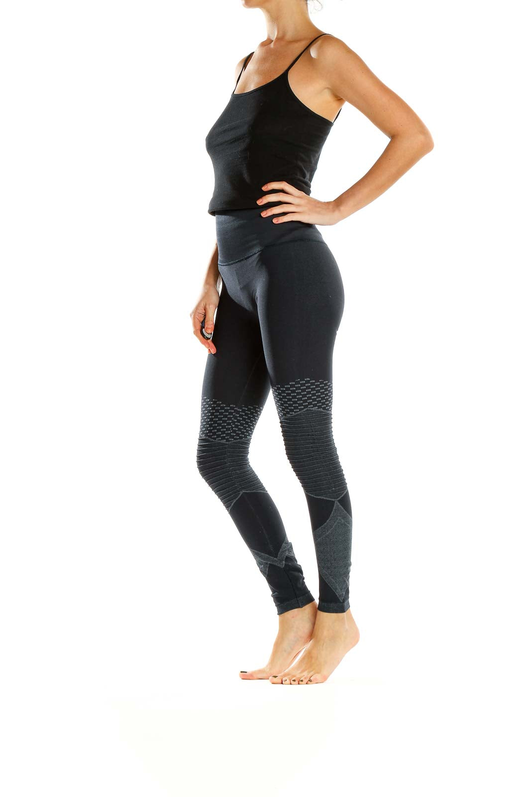 Gray Printed Activewear Leggings