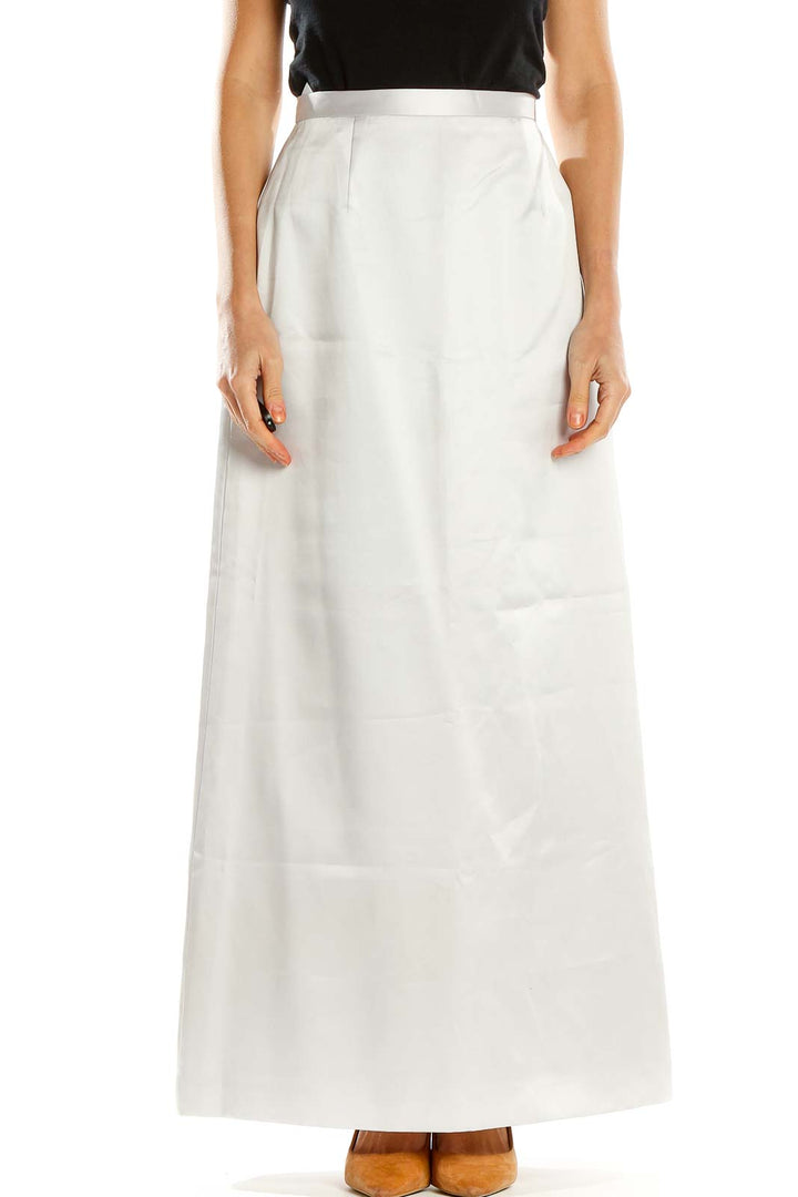 White Retro A-Line Skirt