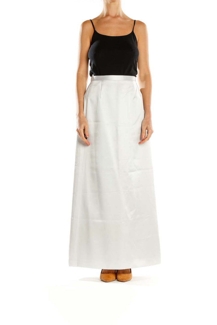 White Retro A-Line Skirt