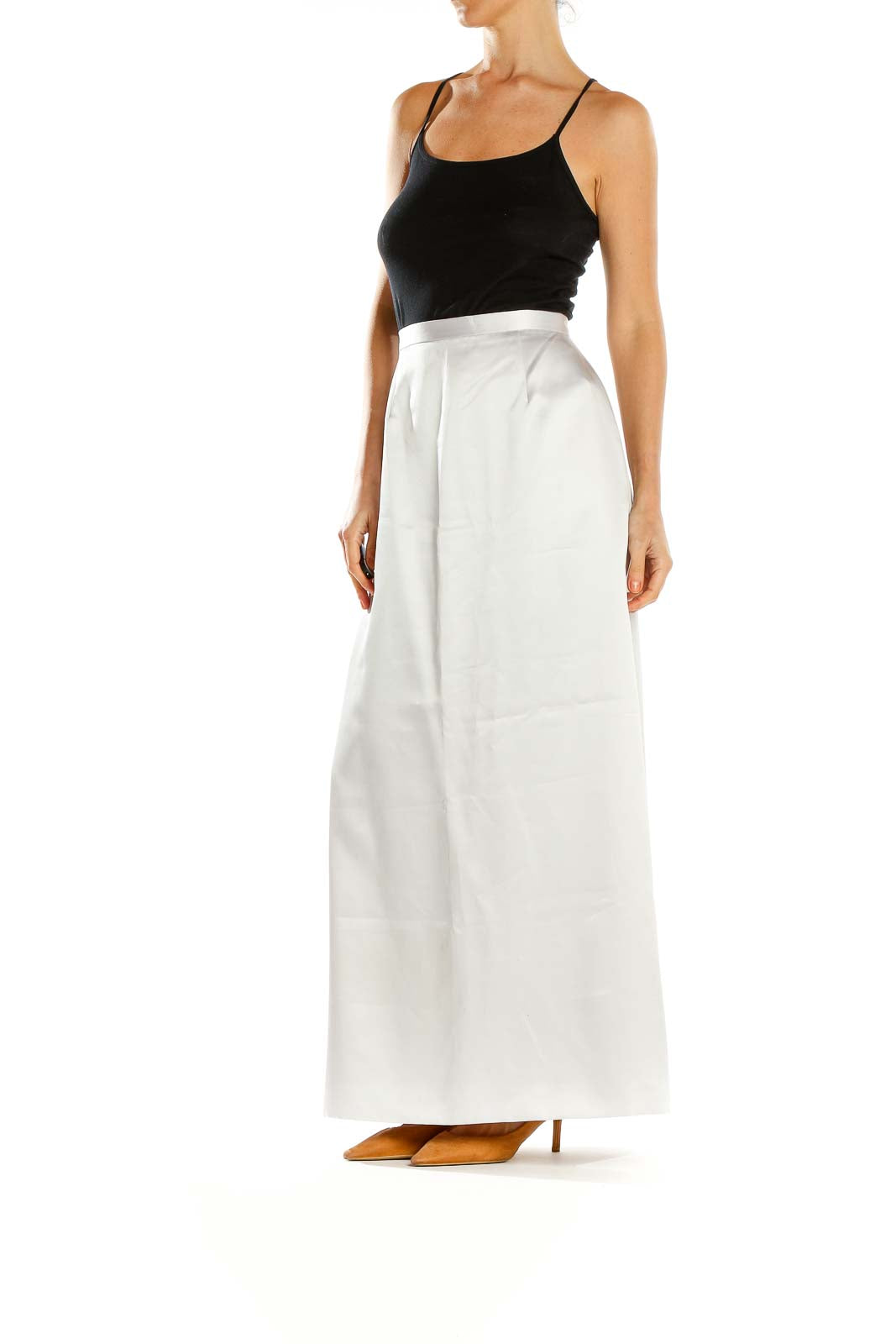 White Retro A-Line Skirt