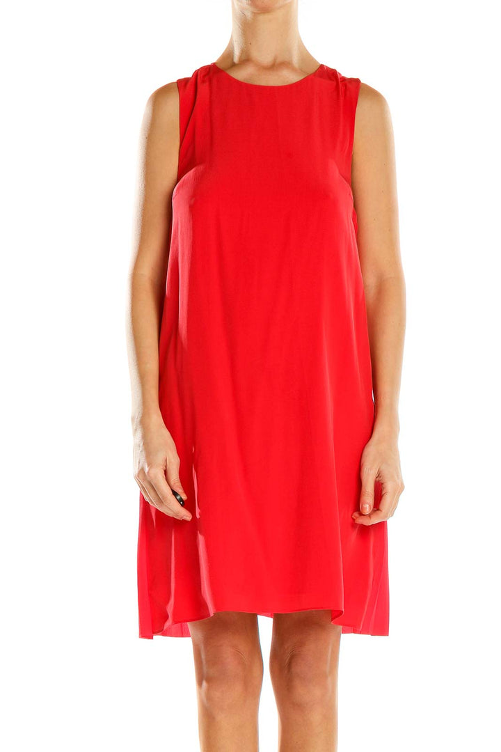 Red Silk Shift Dress