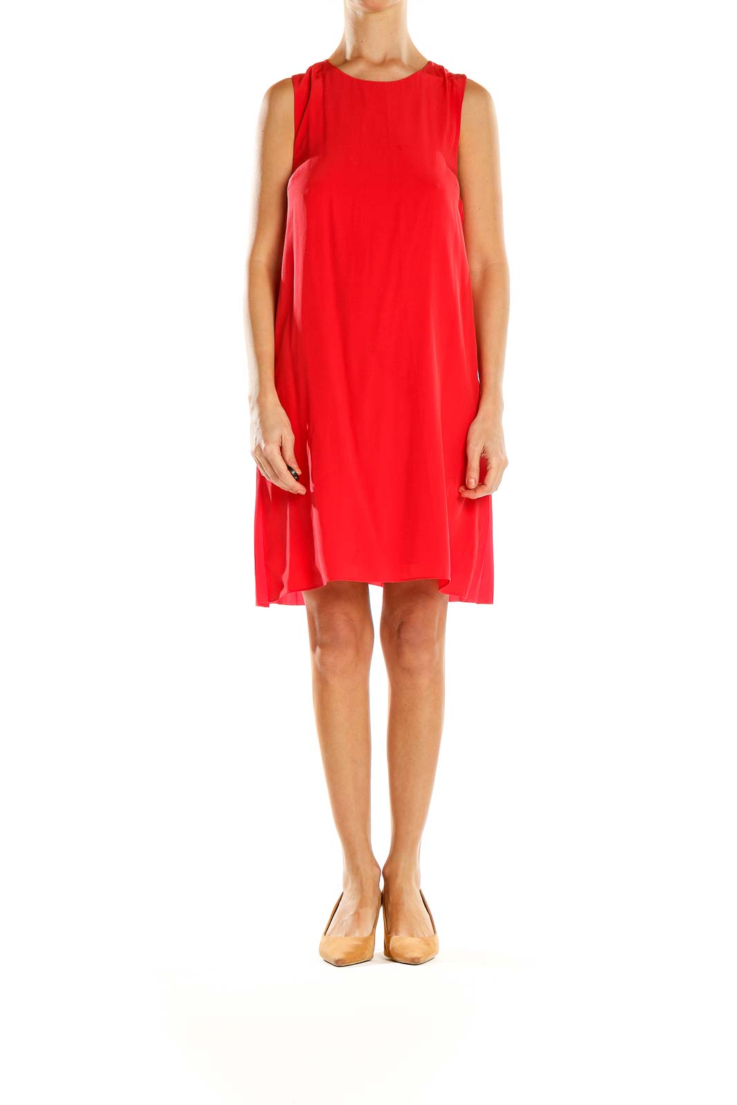 Red Silk Shift Dress