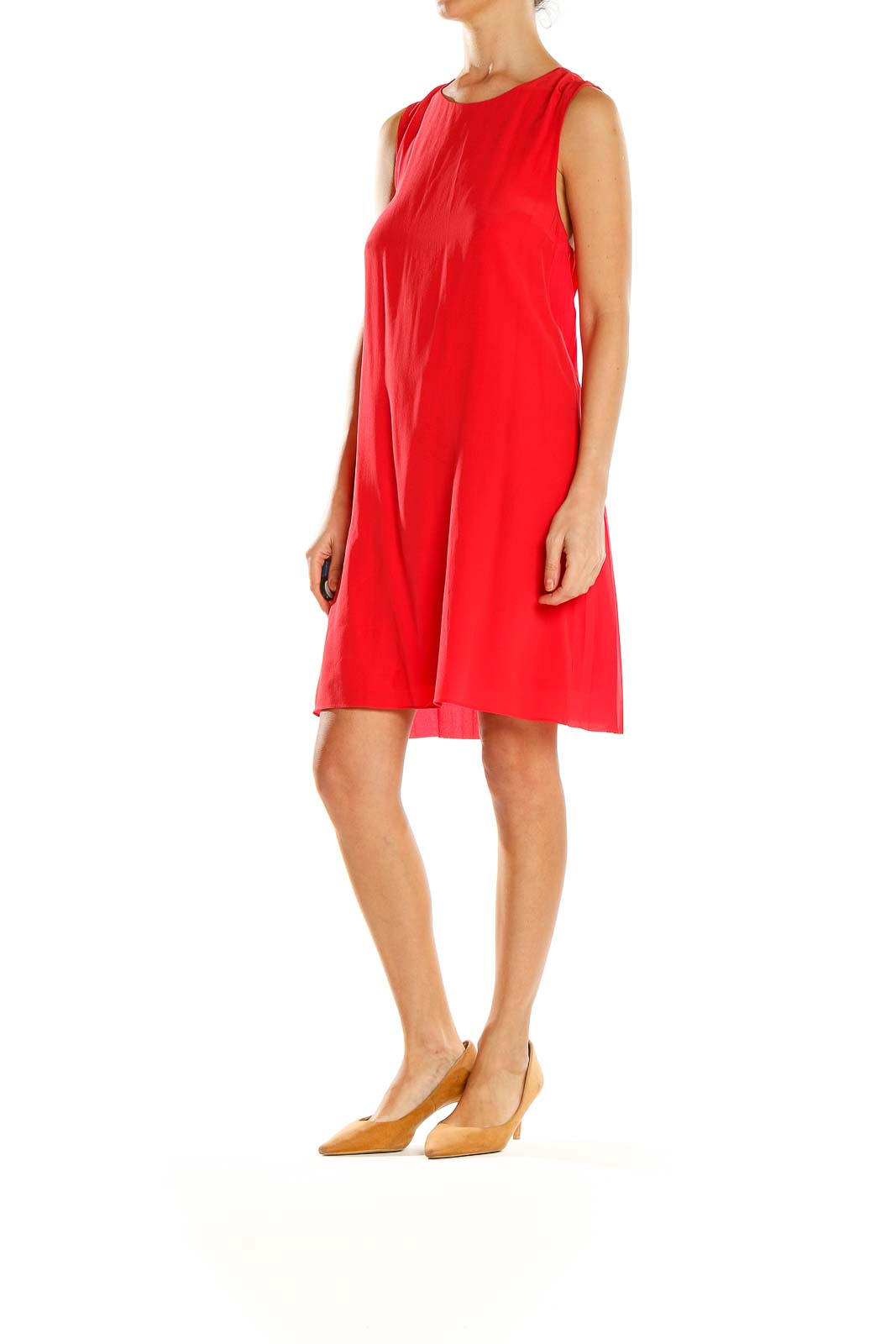 Red Silk Shift Dress