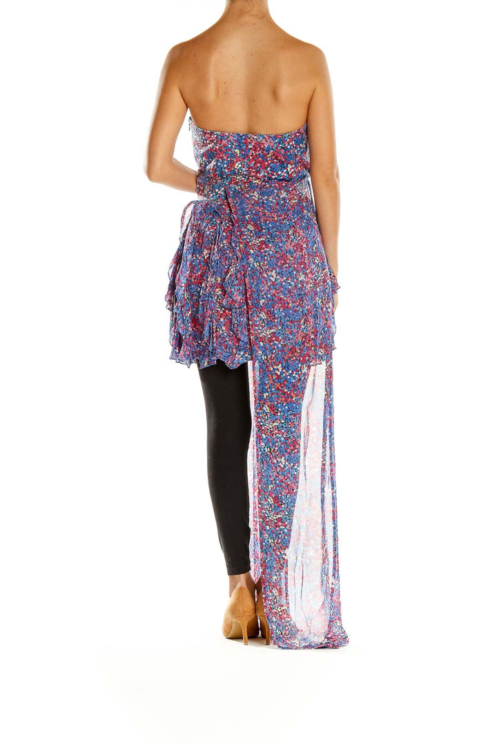 Multicolor Printed High Low Retro Dress