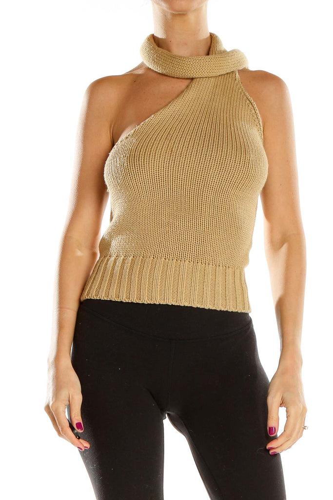 ルエブル LOEUVRE Halter-neck Knit top （BEIGE） HALTER KNIT TOP - Pastel yellow | ZARA United States
