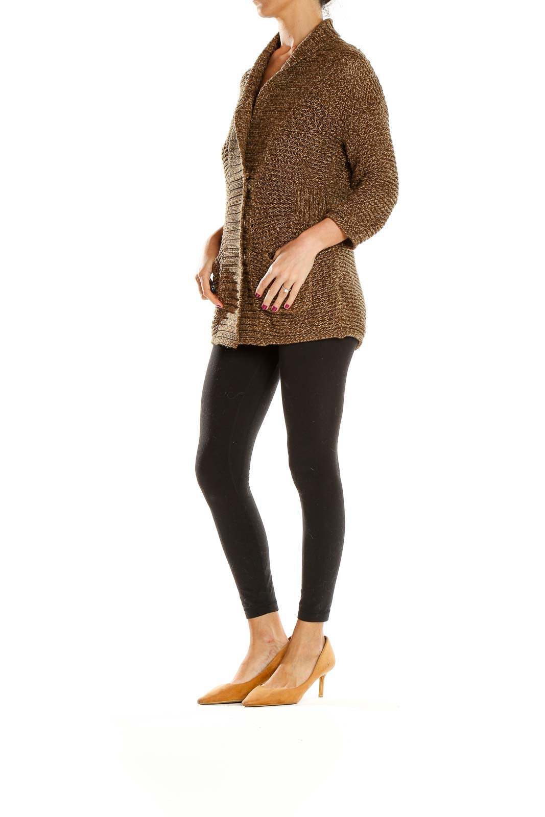 Brown Knit Cardigan