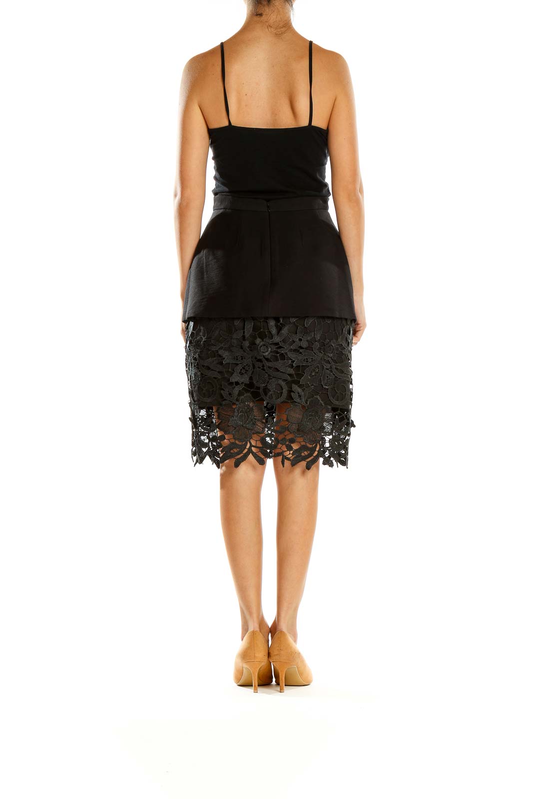 Black Lace Chic Pencil Skirt