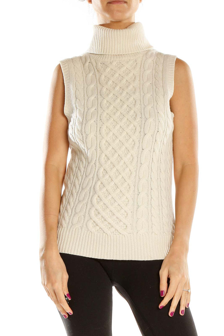 Beige Cashmere Sweater Vest