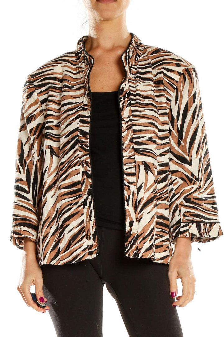 Brown Printed Jacket