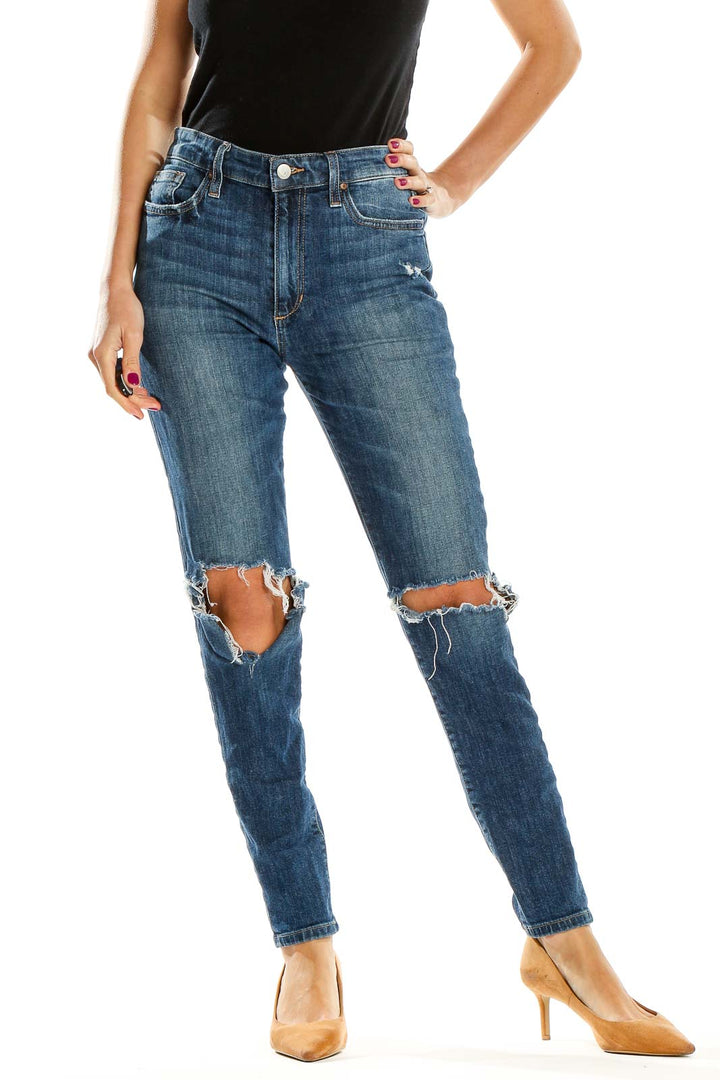 Blue Distressed Skinny Jeans