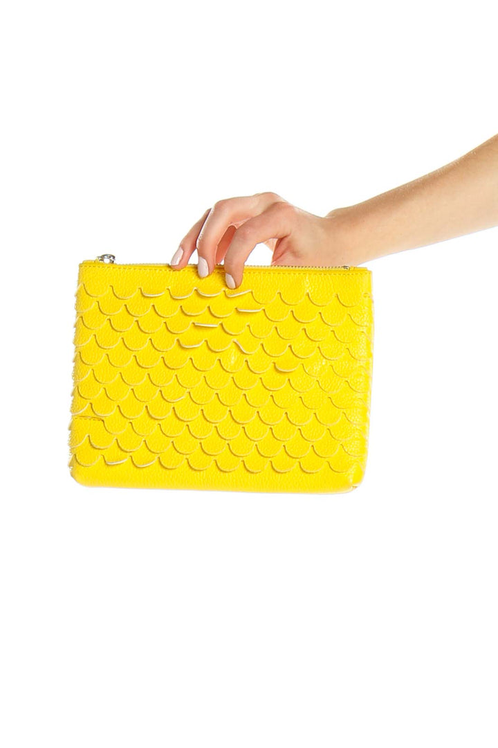 Yellow Ruffle Clutch Bag