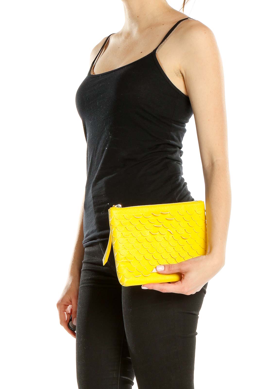 Yellow Ruffle Clutch Bag