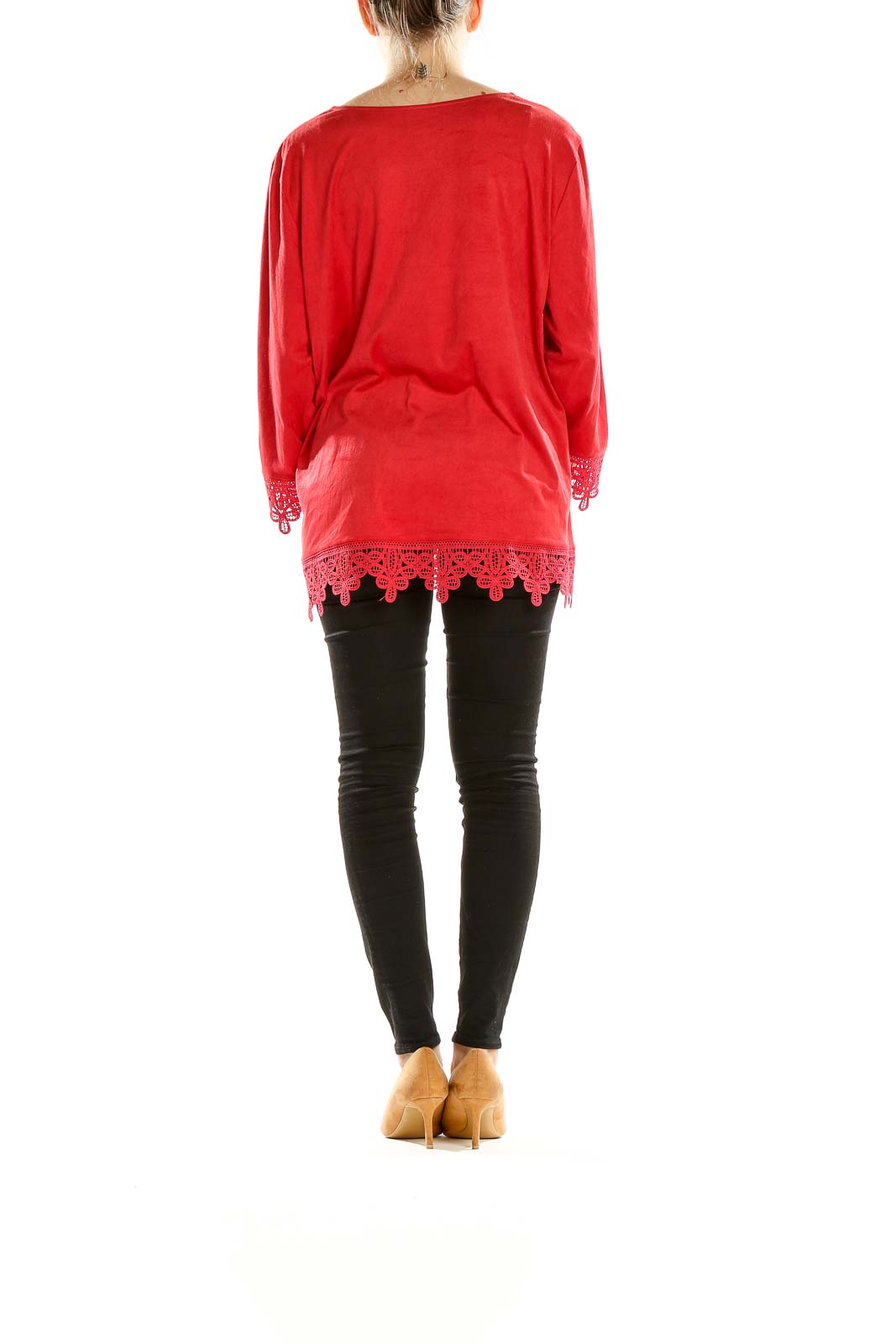 Red Lace Trim Top