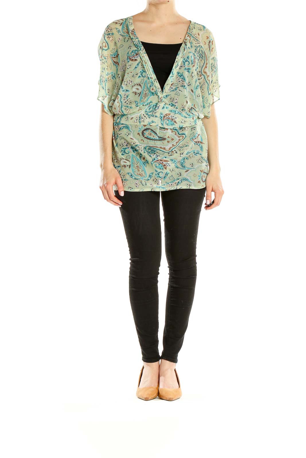 Green Paisley Top