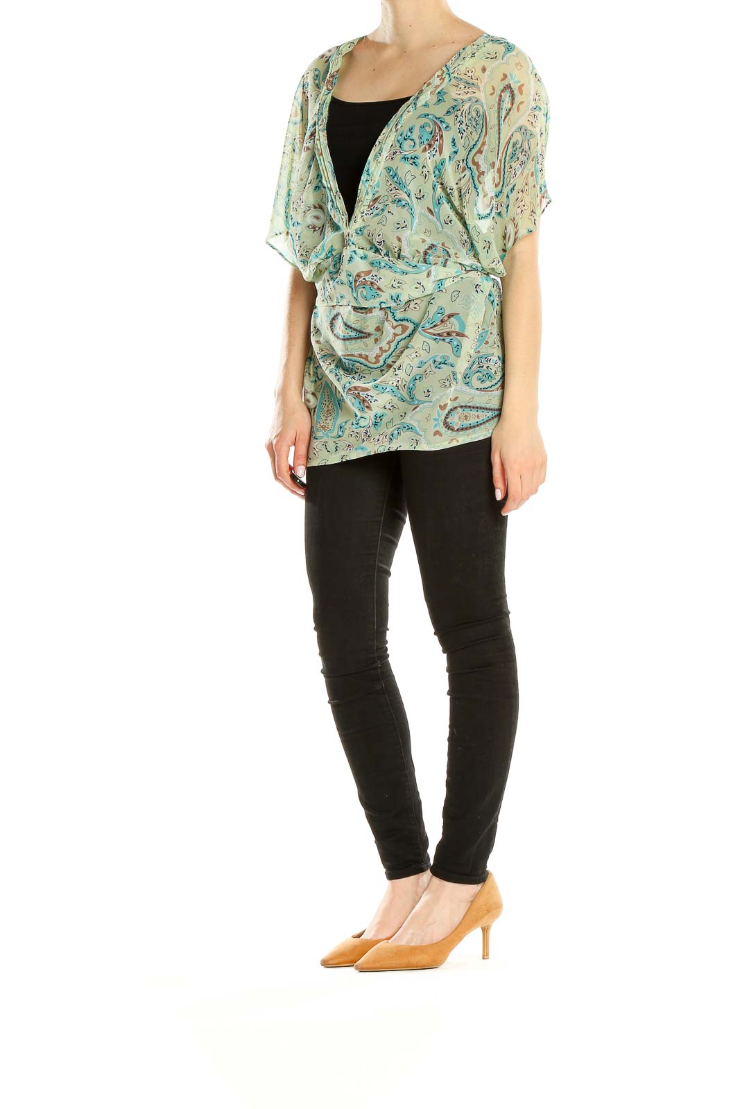 Green Paisley Top