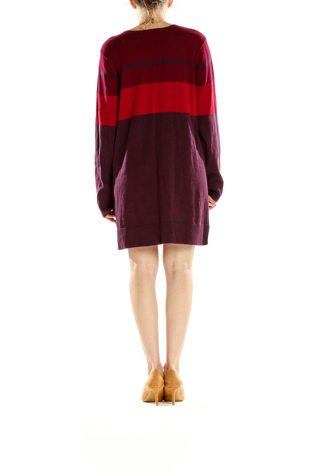 Purple Colorblock Sweater Dress