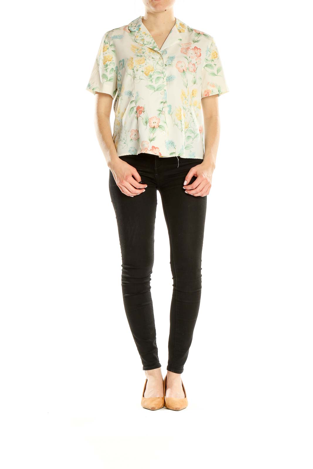 Multicolor Floral Print Retro Shirt