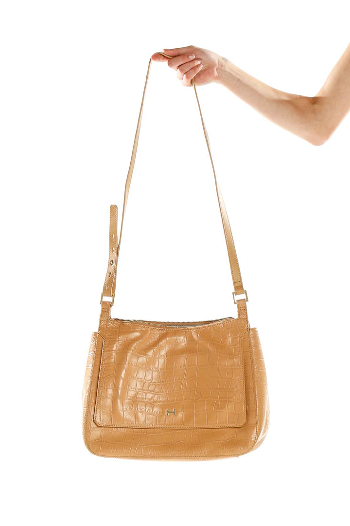 Brown Crocodile Crossbody Bag