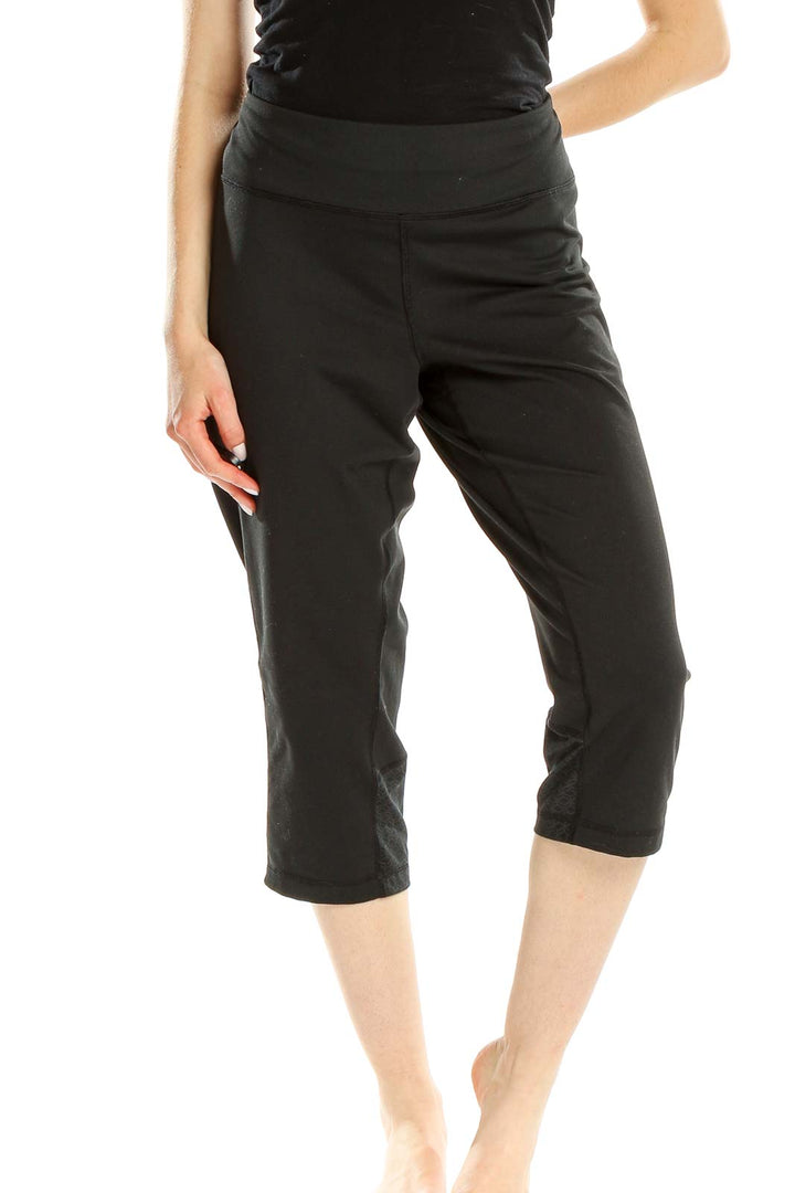 Black Cropped Activewear Leggings