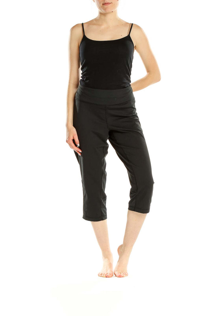 Black Cropped Activewear Leggings