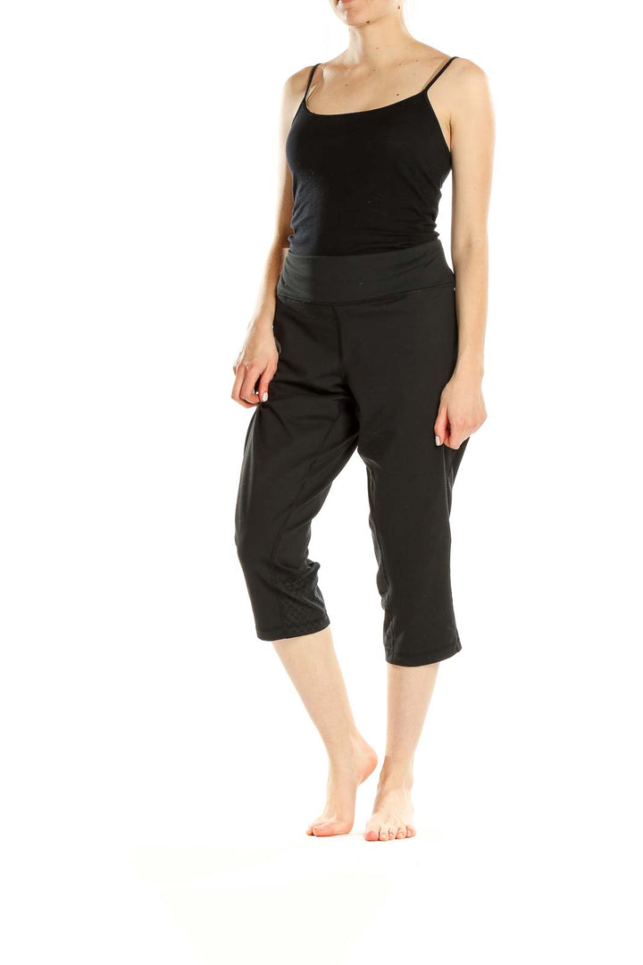 Black Cropped Activewear Leggings