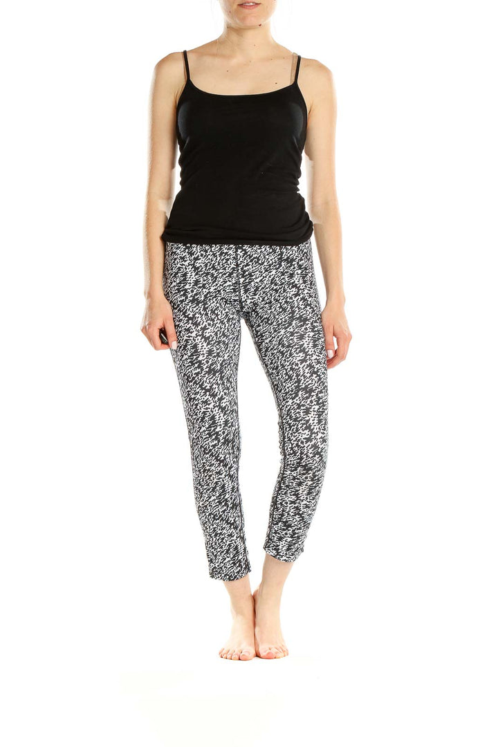 Black White Printed Activewear Leggings