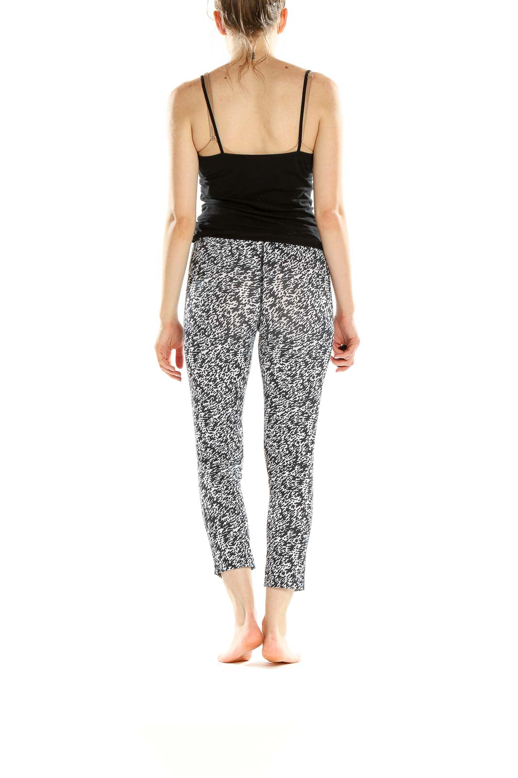 Black White Printed Activewear Leggings