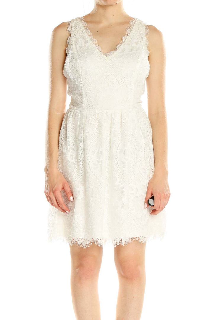 White Lace Fit & Flare Dress