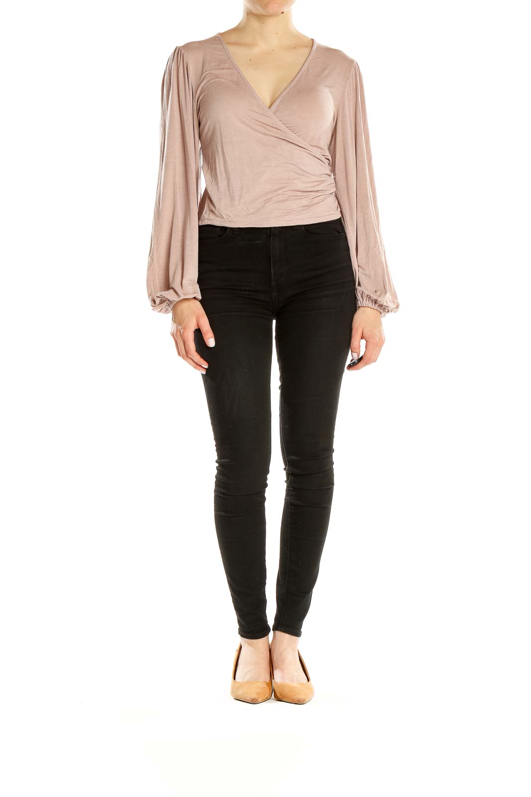 Mauve Chic Wrap Top