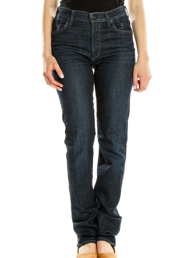 Blue Straight Leg Jeans