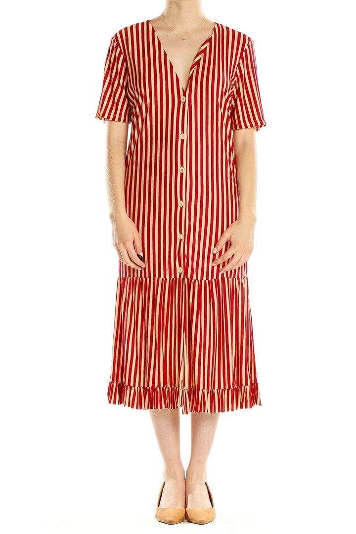 Red Striped Shift Dress