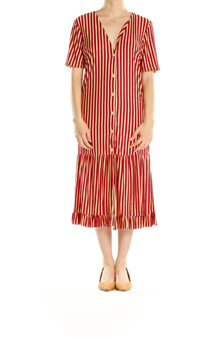 Red Striped Shift Dress