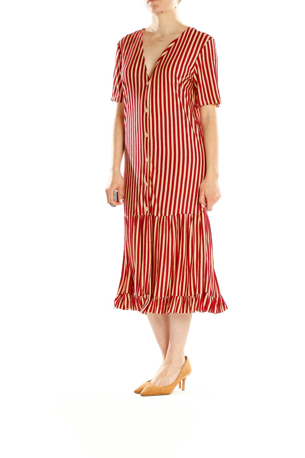 Red Striped Shift Dress