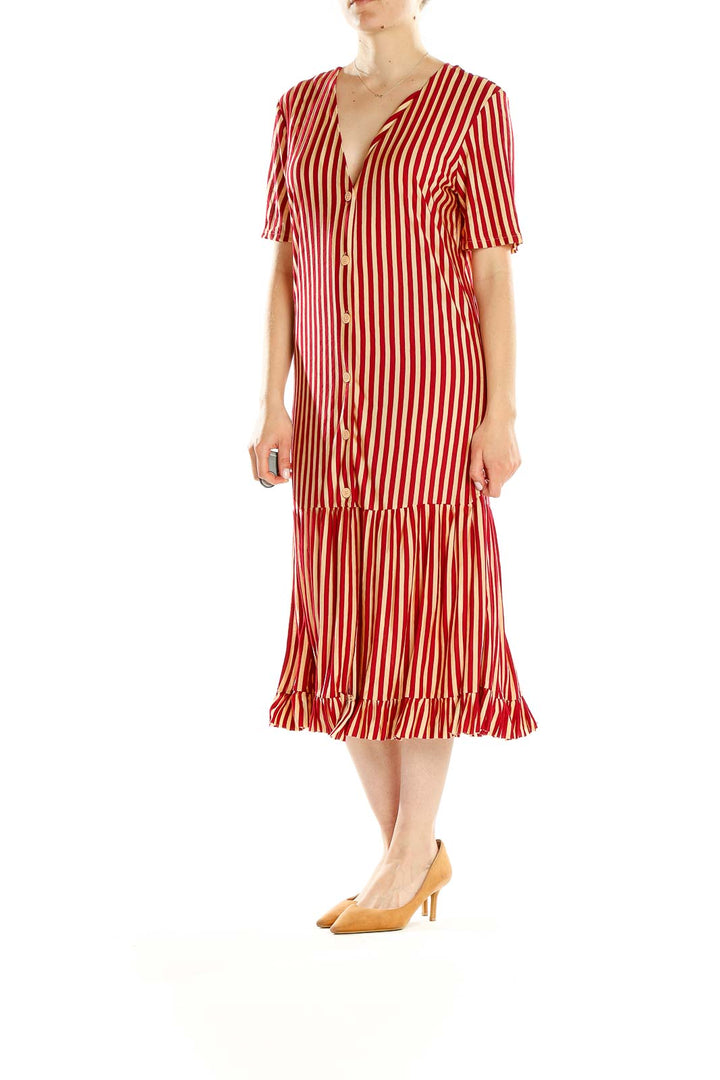 Red Striped Shift Dress