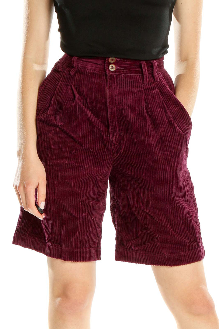 Purple Retro Corduroy Shorts