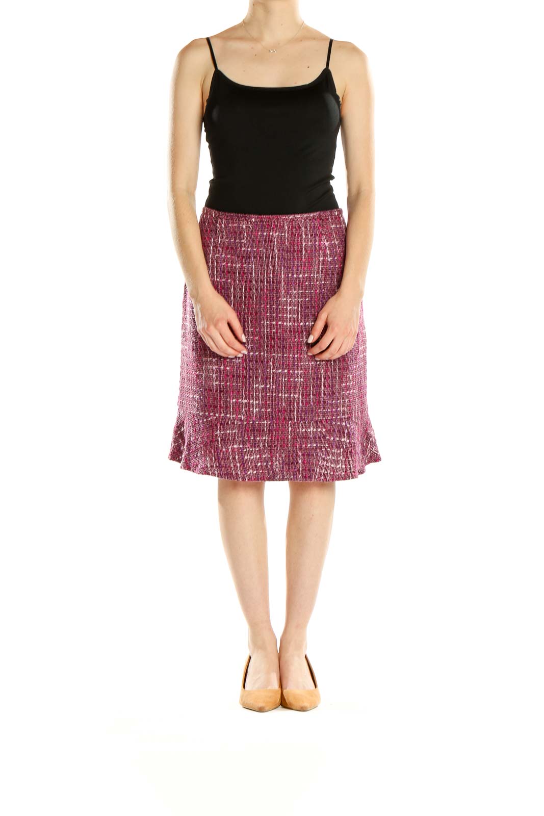 Purple Tweed Retro Pencil Skirt