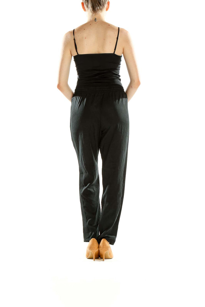 Black Casual Drawstring Pants