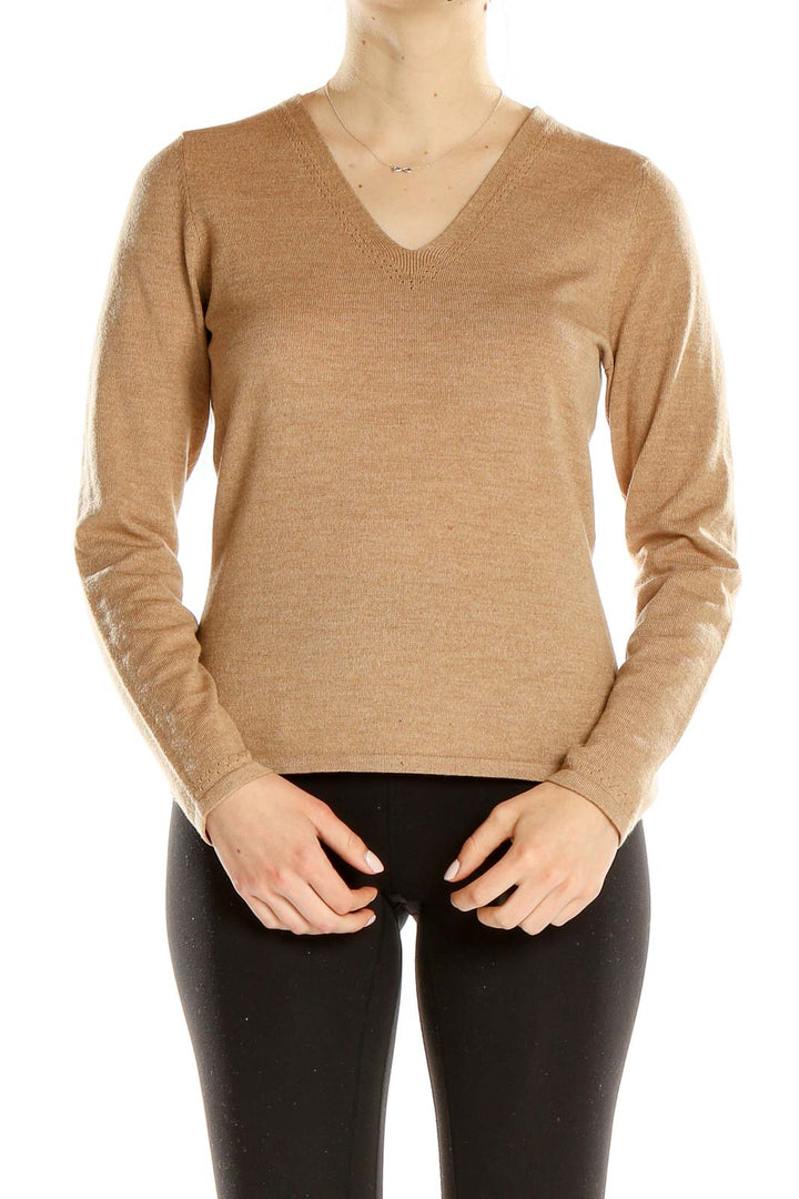 Brown Wool Knit Top