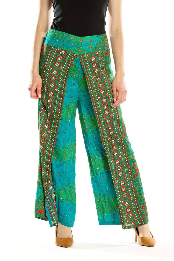 Green Printed Bohemian Pants