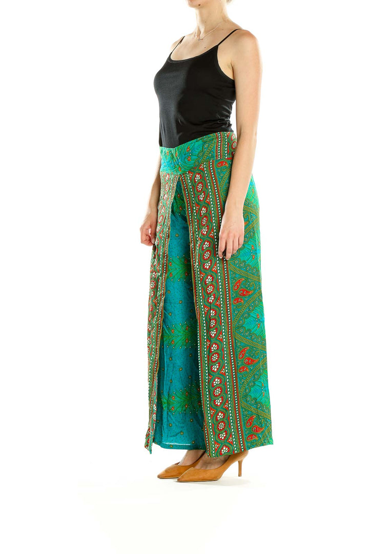 Green Printed Bohemian Pants